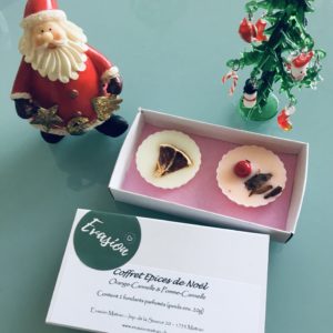 Coffret Epices de Noël de 2 fondants parfumés senteur Orange-Cannelle et Pomme-Cannelle